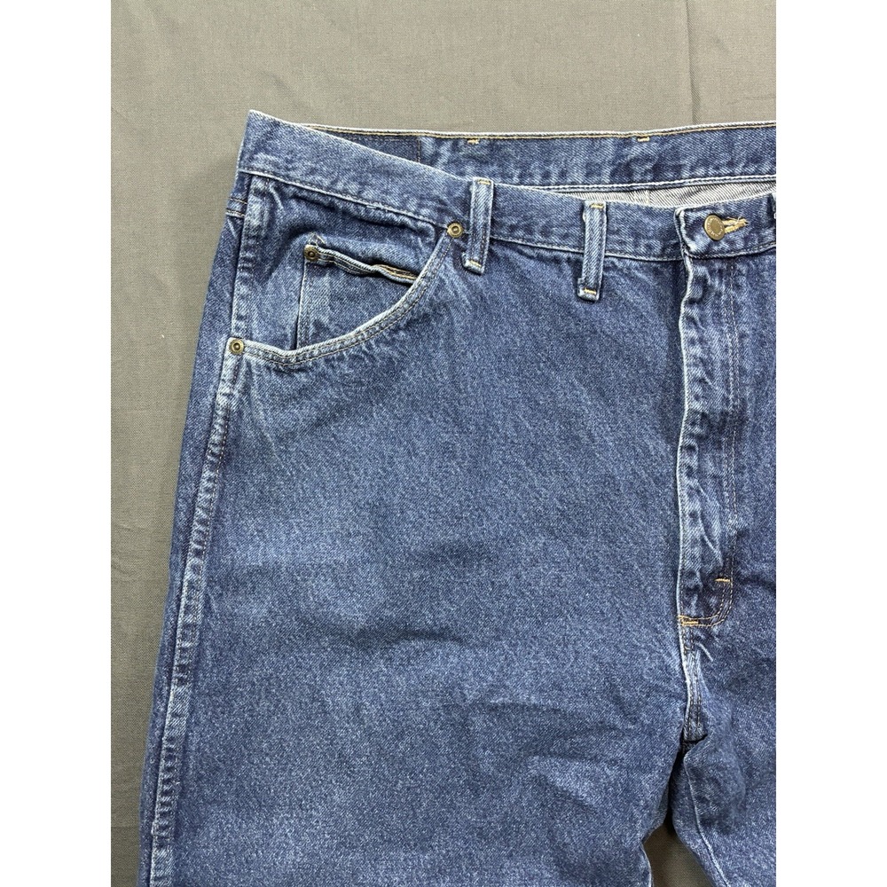 Wrangler Relaxed Fit Jeans Mens 44x30 Blue Straight Leg Denim Cotton